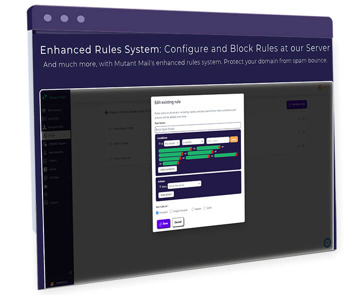 Advanced rule system with Mutant Mail